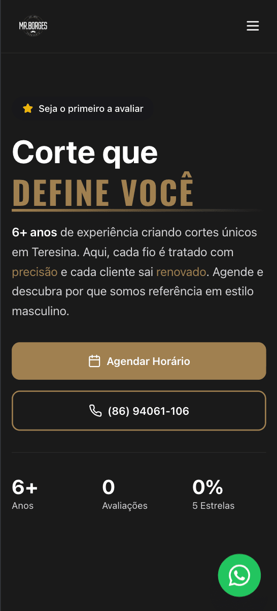 Landing page mobile - Hero