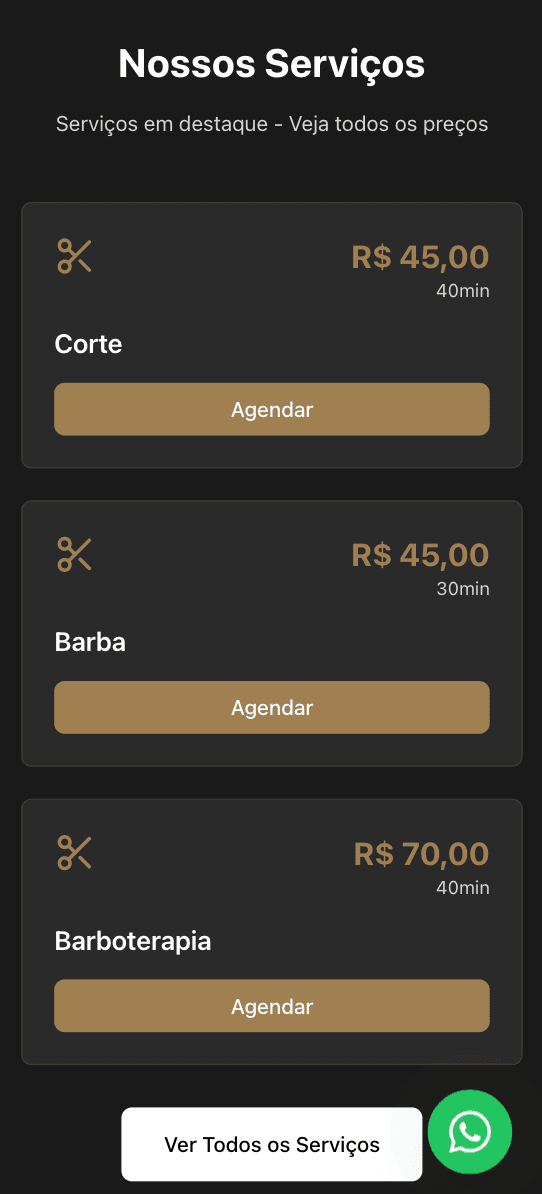 Catálogo de serviços online